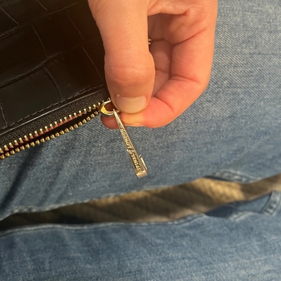 Aspinal of London Small Essential Flat Pouch Blac Croc Embossed 4 x 5.5 NIB - Picture 3 of 6